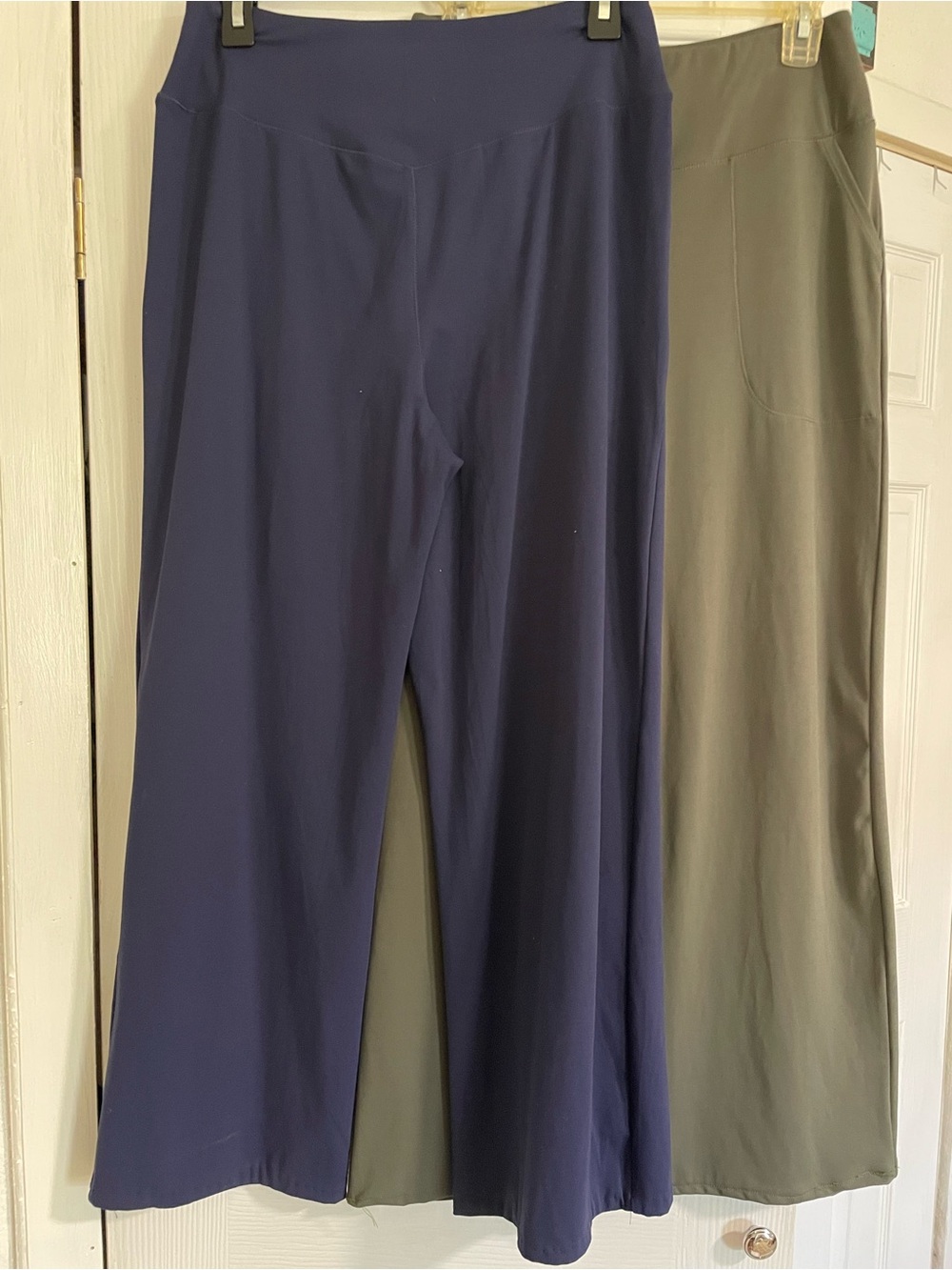 Amazon Navy Wide-Leg Pull-On Pants